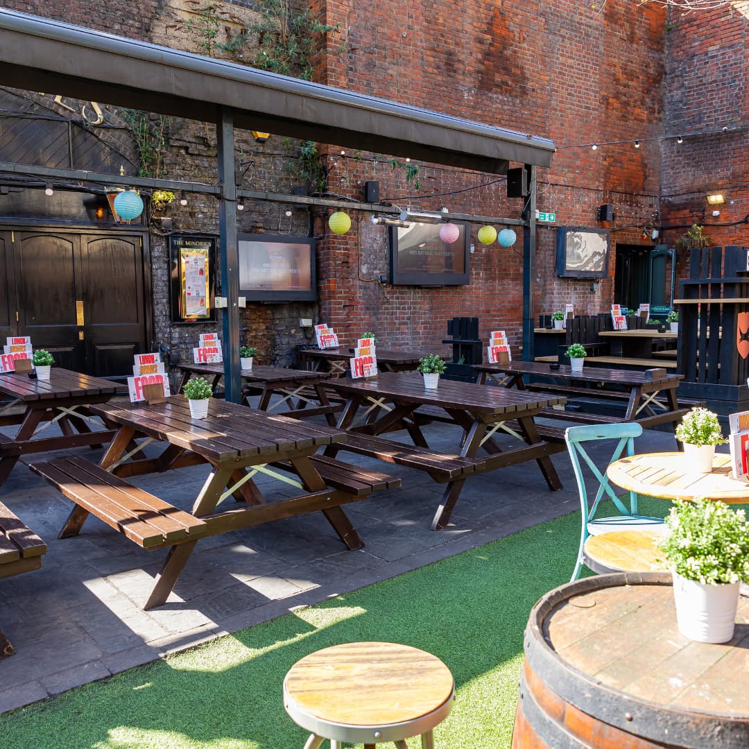 Beer Garden in London at Minories London (d) Beer Garden in London at Minories London (d)