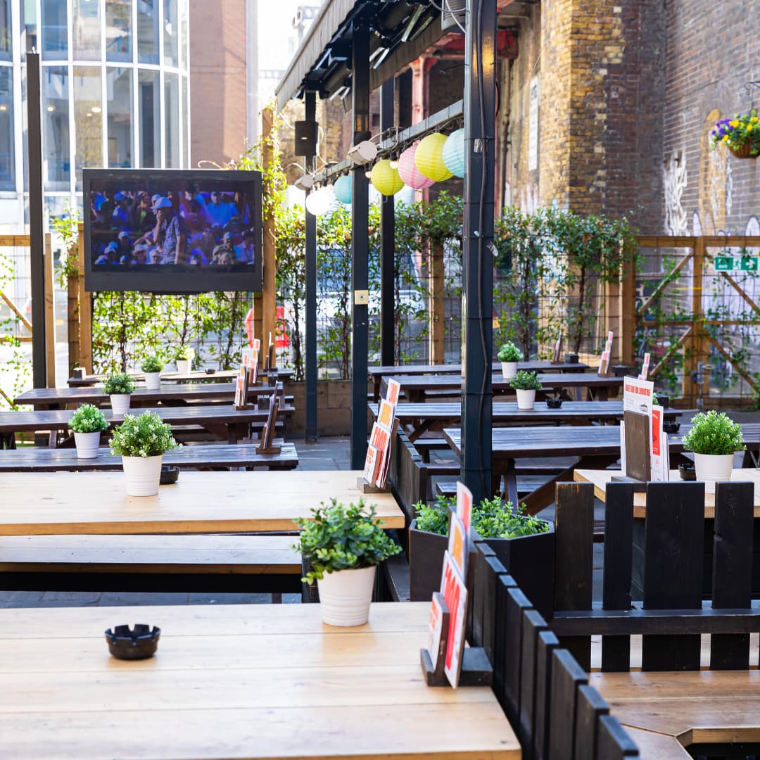 Beer Garden in London at Minories London (d) Beer Garden in London at Minories London (d)