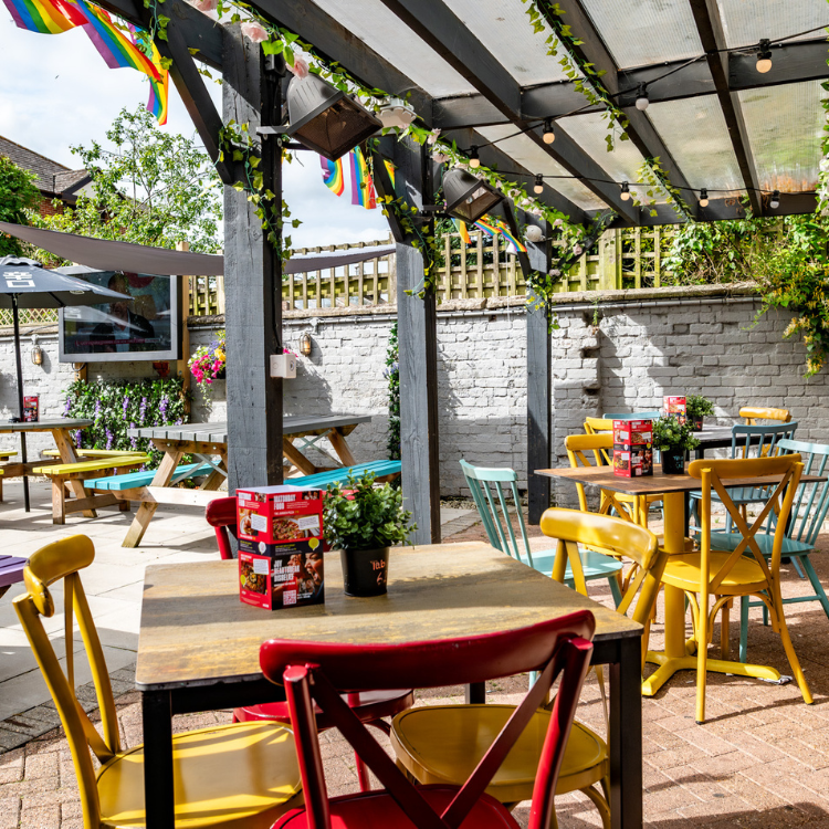 Photo of beer garden at Cross Keys Inn Wootton Bassett (d) Photo of beer garden at Cross Keys Inn Wootton Bassett (d)