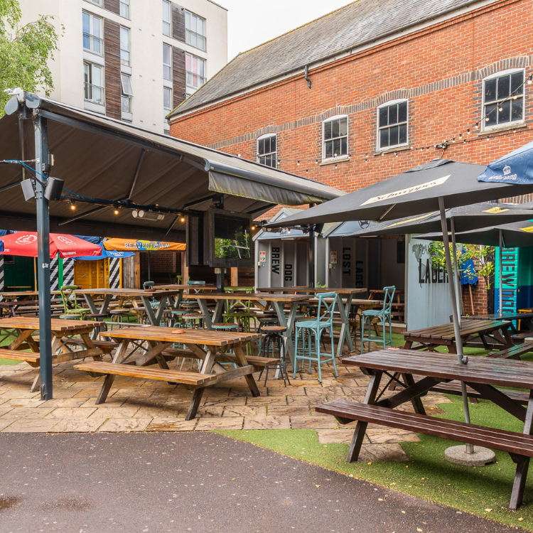 Outdoor Beer Garden in Bedford Outdoor Beer Garden in Bedford